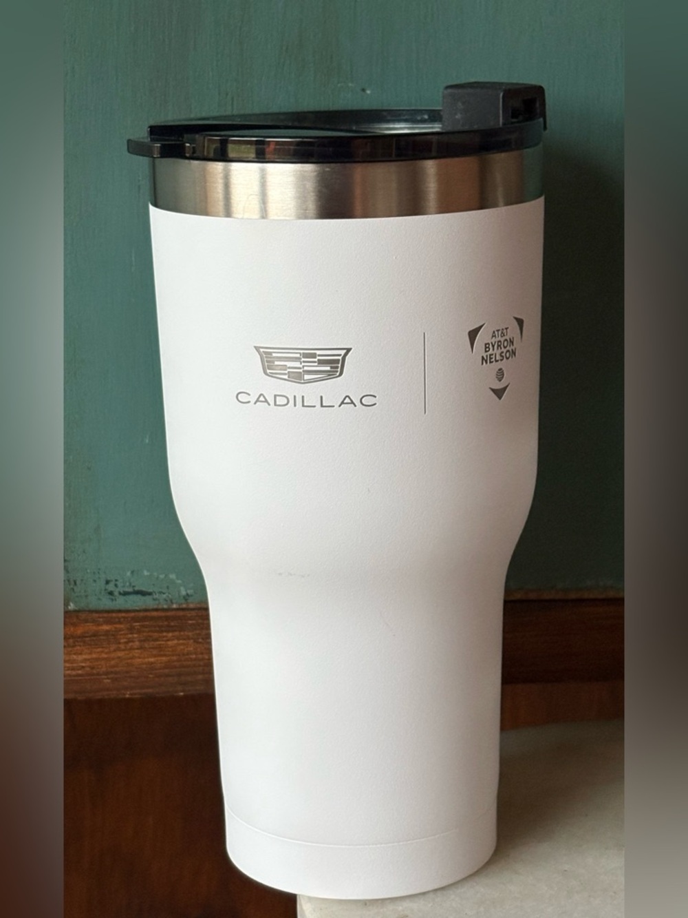 RTIC Cadillac Byron Nelson 20oz Tumbler Insulated Travel Mug White Cup & Lid